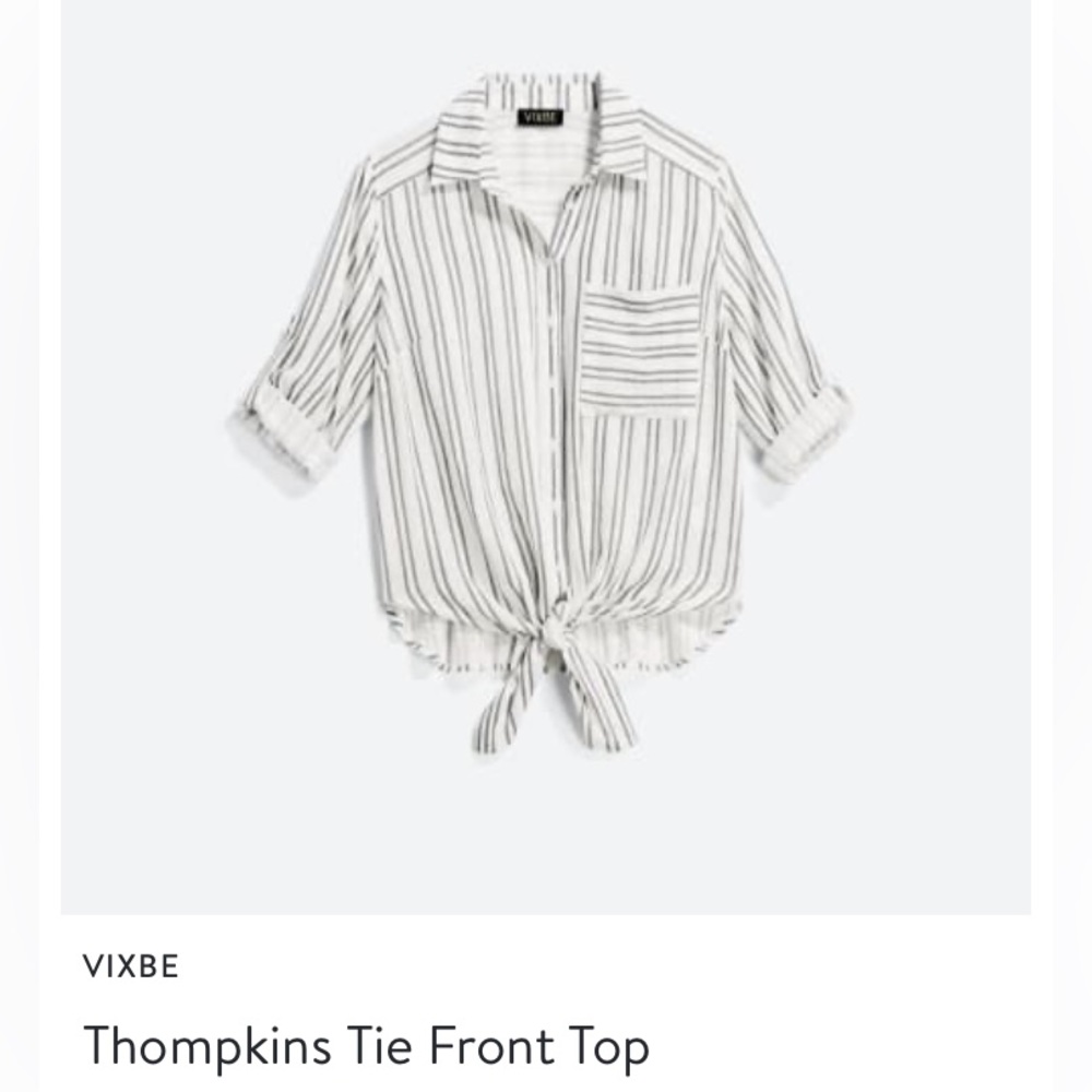 VIXBE Thompkins Tie Front Top
